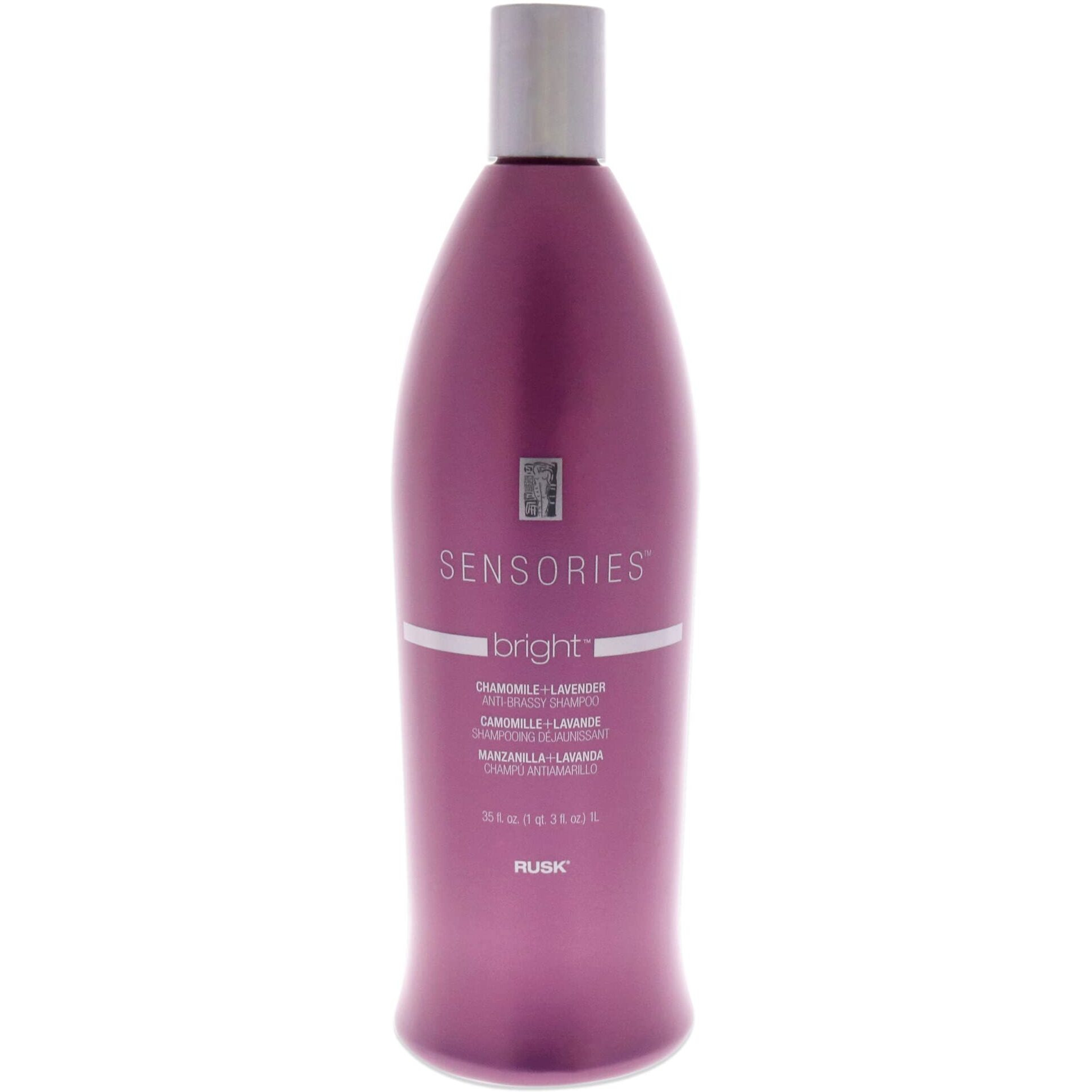 RUSK Sensories Bright Chamomile and Lavender Brightening Shampoo, Color-Enhancing Conditioner Improves Color and Tone for, Dull Silver, Gray or White Hair, 35 fl. oz.