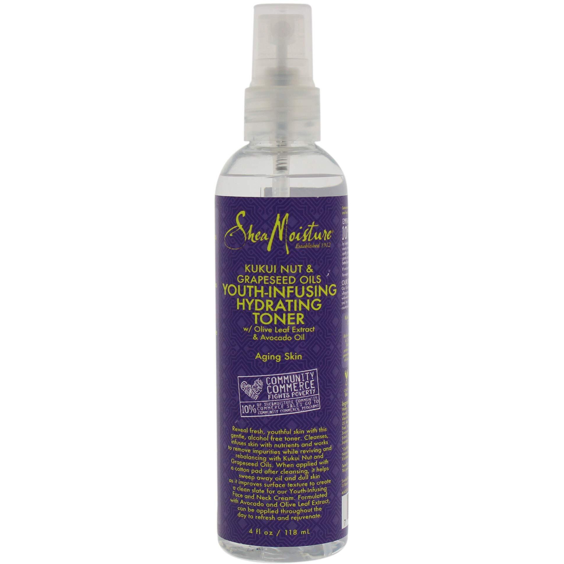 Shea Moisture Kukui Nut & Grapeseed Oils Youth-infusing Hydrating Toner for Unisex, 4 Ounce