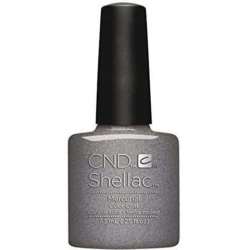 CND Shellac Gel Nail Polish, Long-lasting NailPaint Color with Curve-hugging Brush, Gray/Silver Polish, 0.25 fl oz