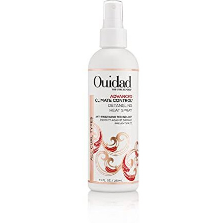 OUIDAD Advanced Climate Control Detangling Heat Spray - 8.5 fl oz, Anti-Frizz Nano Technology, Nourishing Detangler Spray, Protects & Primes Curls from Heat Damage, For All Curl Types