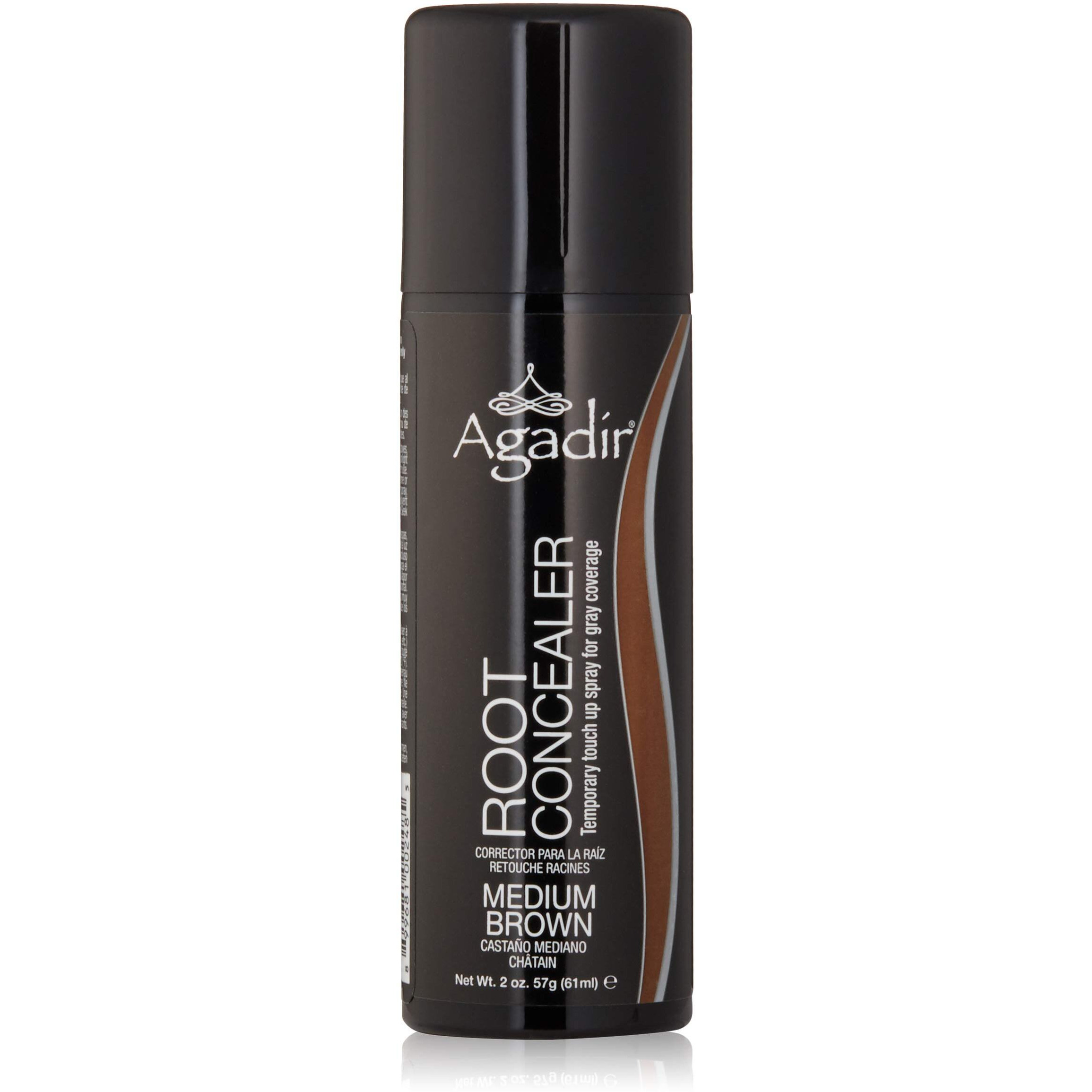 AGADIR Root Concealer For Gray Coverage, Medium Brown, 2 oz