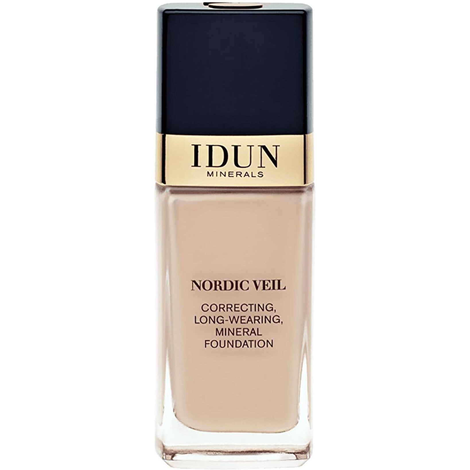 IDUN Minerals Nordic Veil Foundation - Full and Poreless Coverage, Long Lasting, Soft Matte Finish - Purified and Safe for Sensitive Skin - 307 Disa - Light Medium Neutral - 0.88 oz