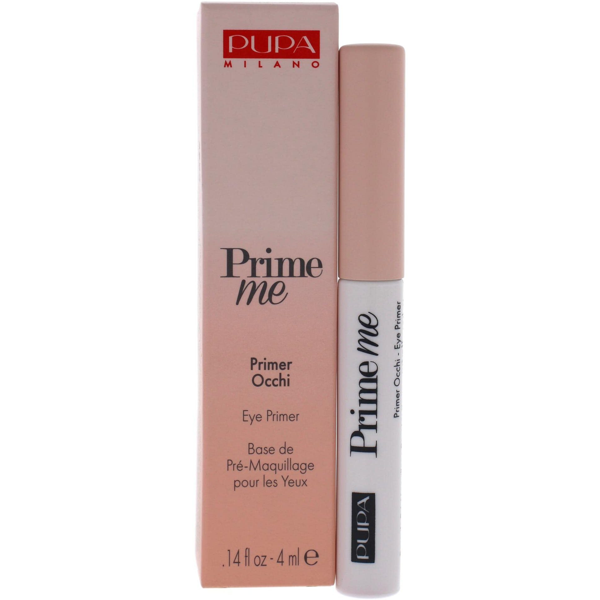 PUPA Milano Prime Me Eye Primer - Smoothing And Pore-Filling Makeup Base For Eyes - Ultra Soft Texture Grips Onto Skin For Seamless Results - Ideal For All Skin Types - Oil-Free - 001 Nude - 0.14 Oz