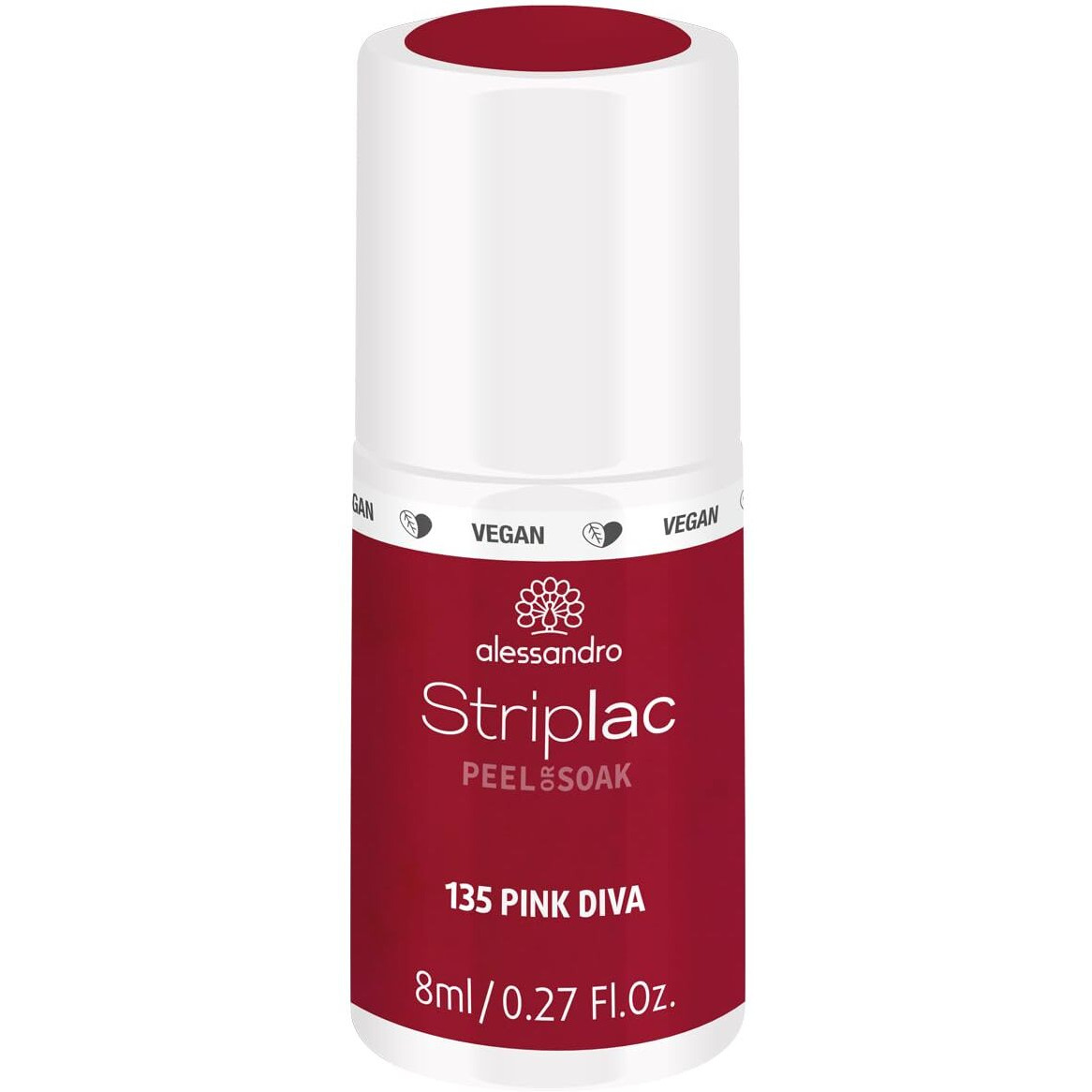 alessandro Striplac Peel or Soak Nail Polish - Long Lasting Wear - Quick Drying Time - Offers a Variety of Colors - Delivers Professional Results - Vegan - Cruelty Free - Pink Diva - 0.27 oz