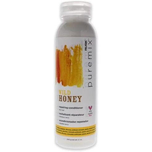 RUSK Puremix Wild Honey Repairing Conditioner for Dry and Fragile Hair, With Honey & Natural Antioxidants to Soften, Deeply Moisturize, and Repair Hair, 12 oz.