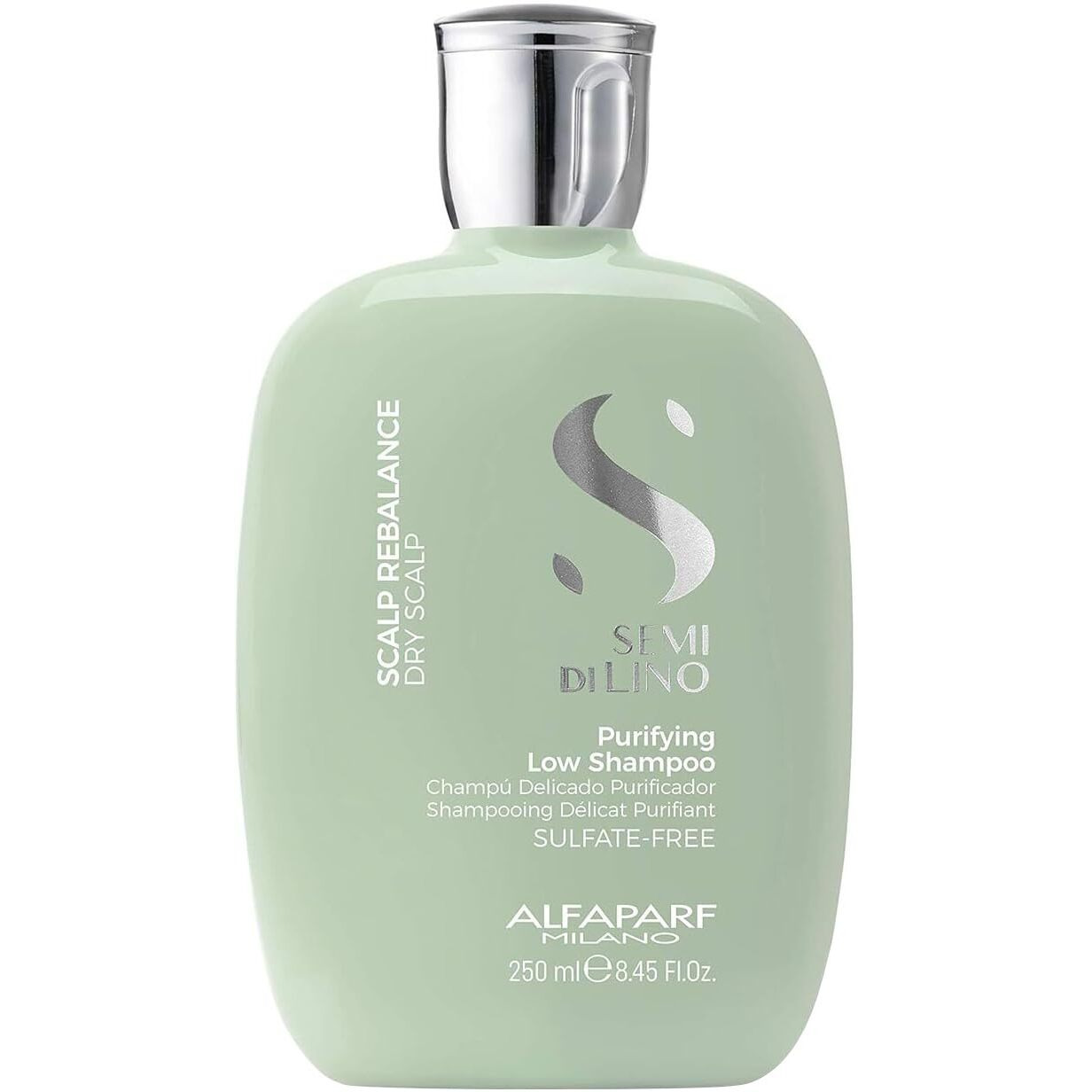 Alfaparf Milano Semi Di Lino Scalp Rebalance Shampoo for Dry Scalp - Sulfate Free Purifying Shampoo for Itchy Scalp - Removes Dandruff, Oiliness & Flakes - Professional Salon Quality (250 ml/8.45 oz)