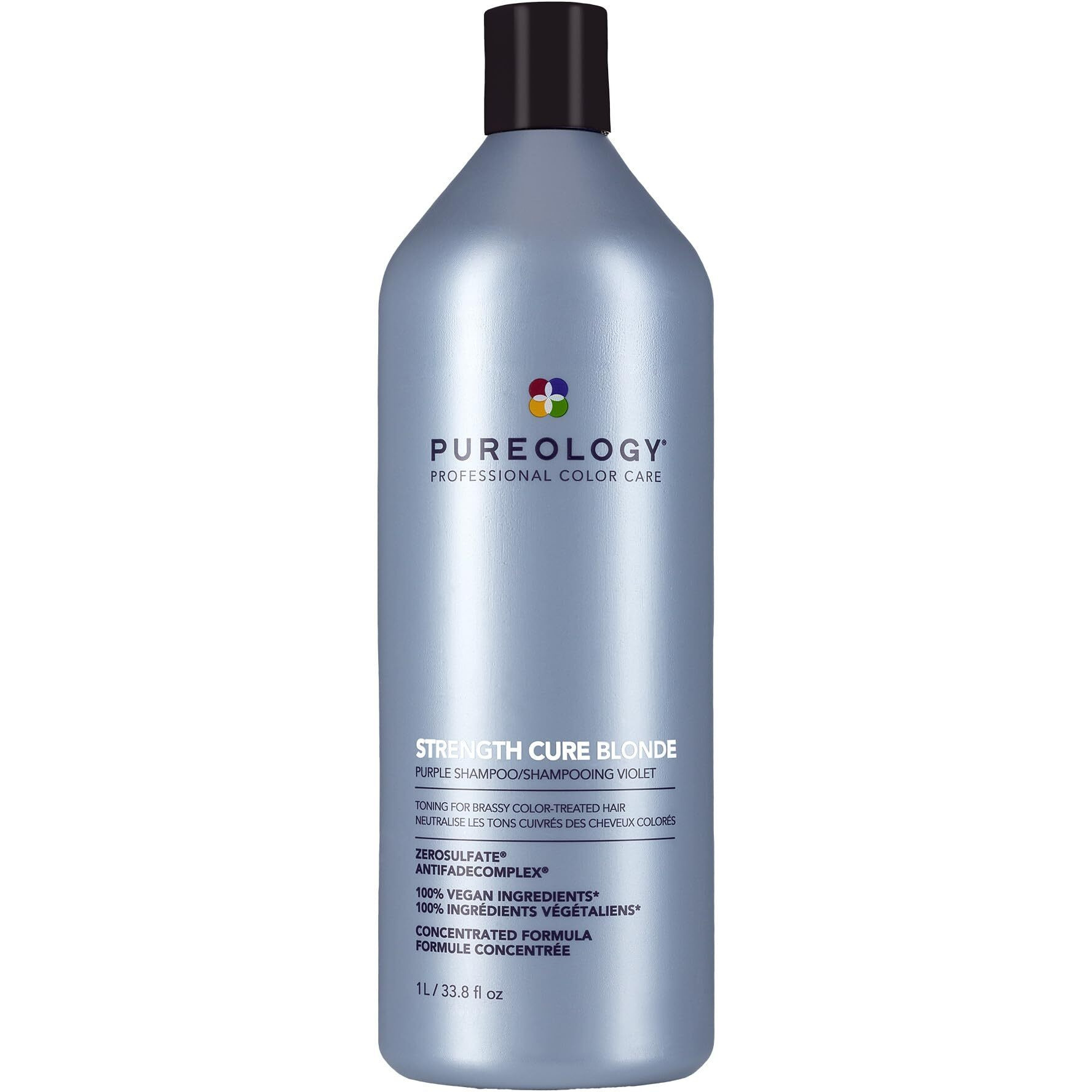 Pureology Strength Cure Blonde Purple Shampoo for Blonde & Lightened Color-Treated Hair, 33.8 Fl Oz