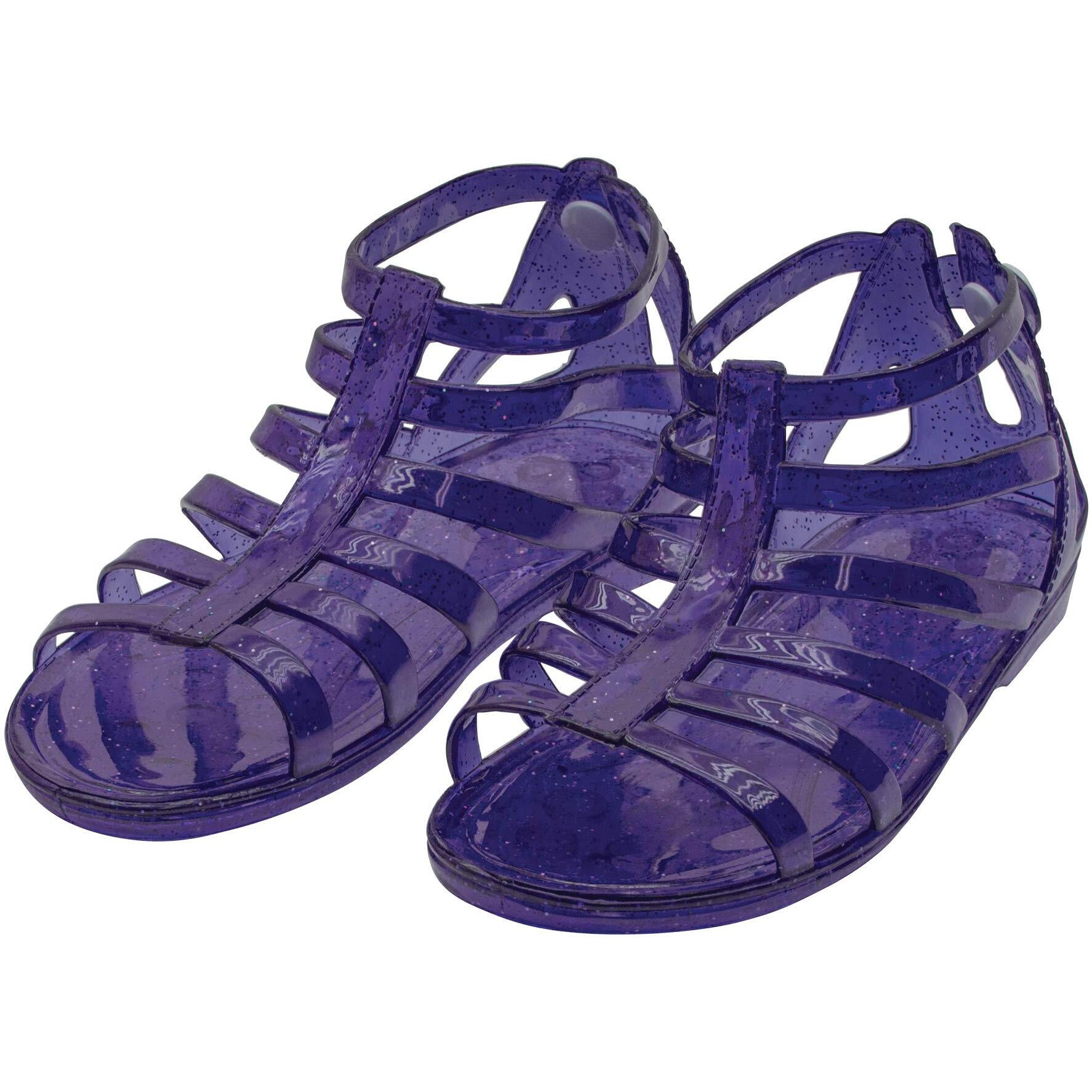 Del Sol Color-Changing Jelly Shoes - Gladiator Sandal - Changes Color from Clear to Purple in The Sun - Sturdy and Stylish, Made from USA Certified PVC - Youth 1