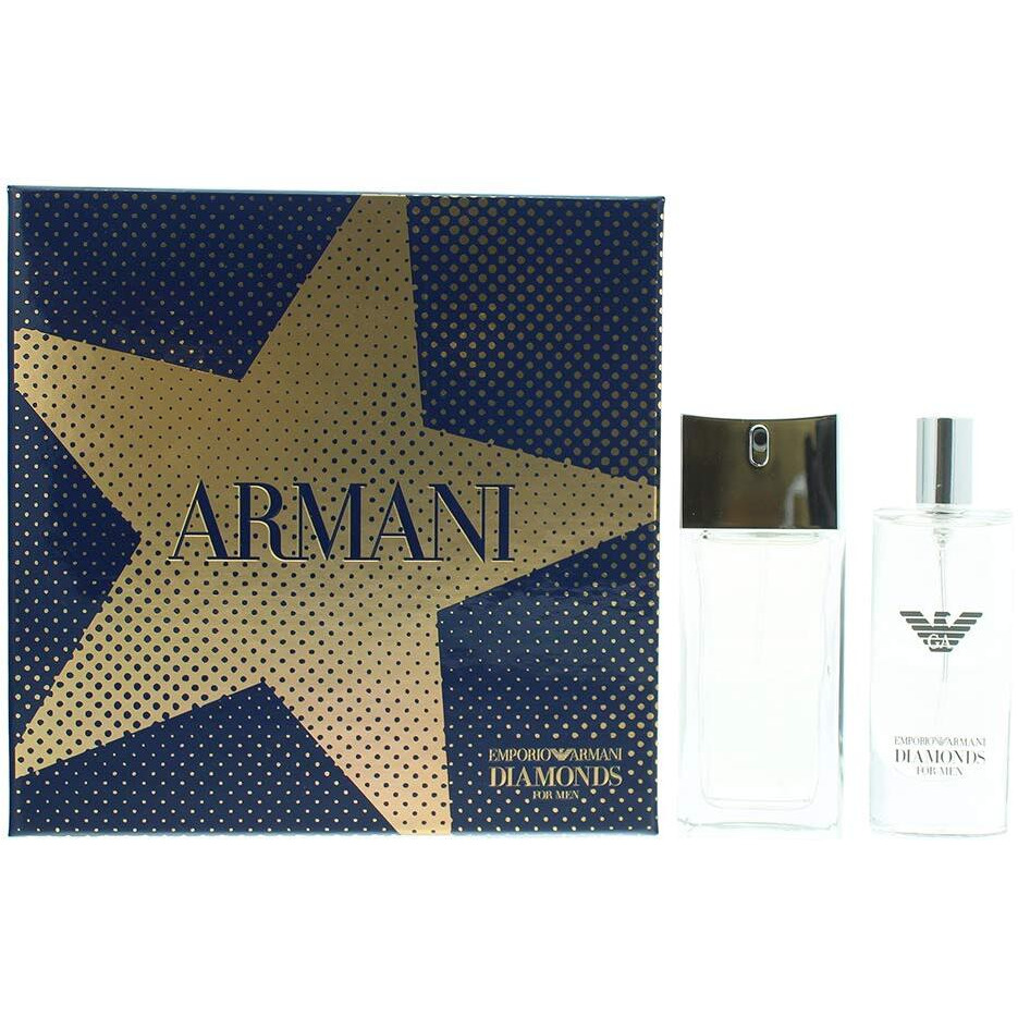 ARMANI EMPORIO DIAMONDS 2 PCS SET FOR MEN 1.7 EAU DE TOILETTE SPRAY + 0.5 OZ EAU DE TOILETTE SPRAY (HARD BOX)