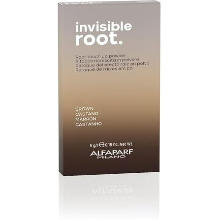 Alfaparf Milano Invisible Root Touch Up Powder - Brown - Temporary Hair Color Powder - Quick Dry Root Concealer for On-the-Go Touchups - Color Regrowth Cover Up - Vegan (0.18 oz / 5g)