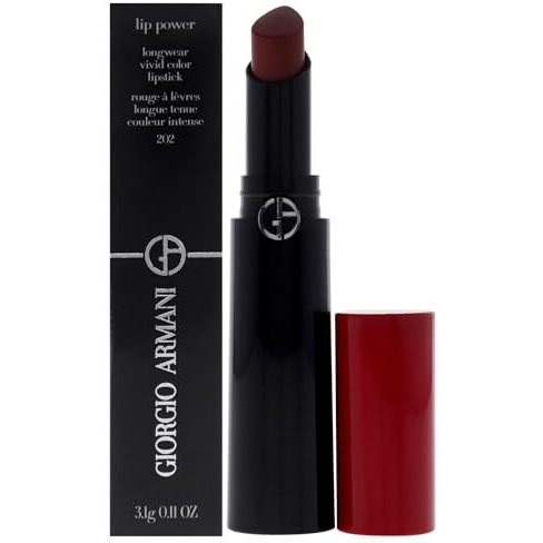 Giorgio Armani Lip Power Longwear Vivid Color Lipstick - 202 Grazia for Women - 0.11 oz Lipstick