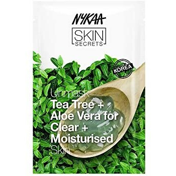 Nykaa Naturals Skin Secrets Bubble Sheet Mask, Tea Tree and Aloe Vera, 0.67oz - Prevents Acne - Soothing Sheet Face Mask - Removes Impurities