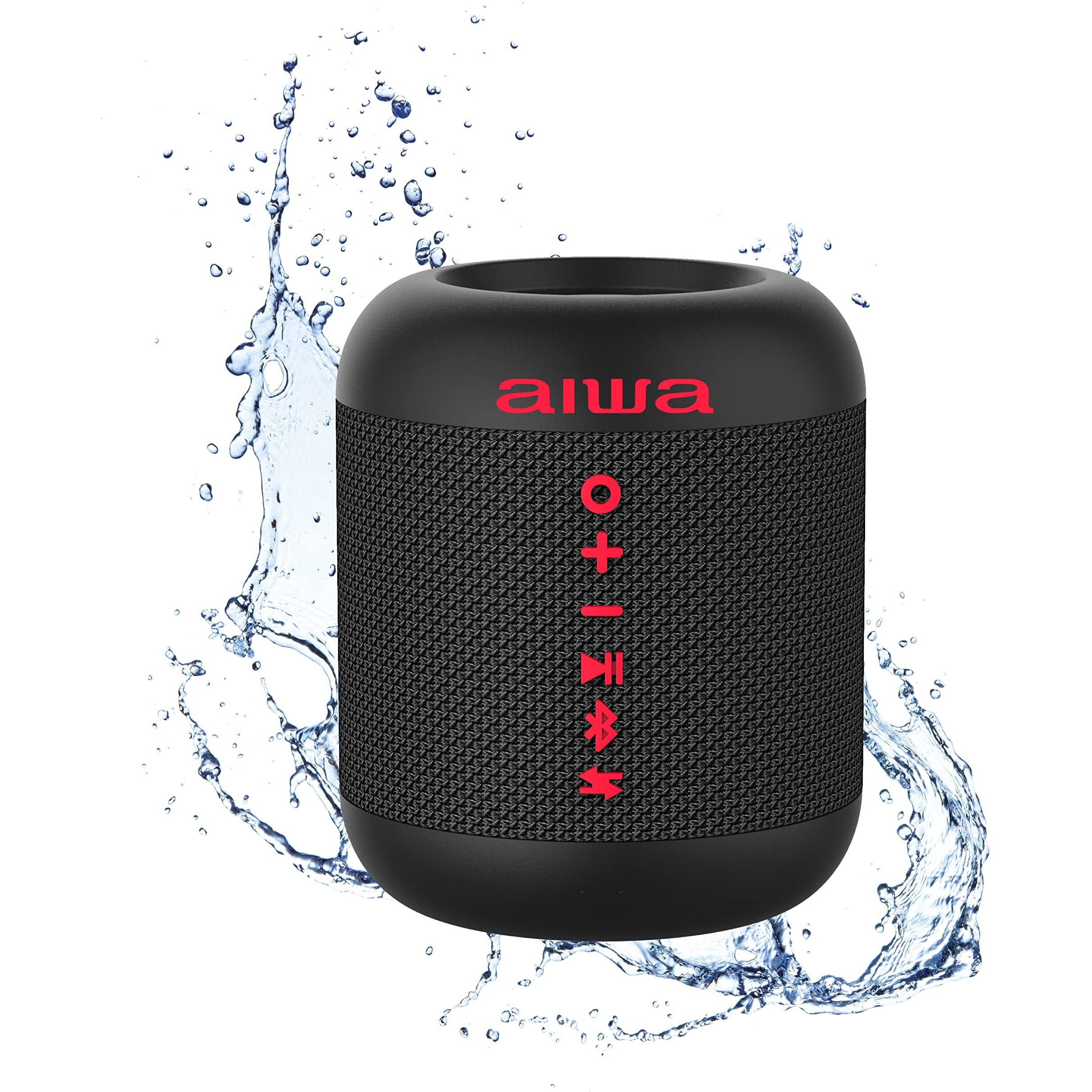 AIWA Exos Go Wireless Waterproof Bluetooth Speaker with 6 Hours of Playback Time, Omnidirectional Sound, True Wireless Pairing, Portable Bluetooth Speaker for Outdoors