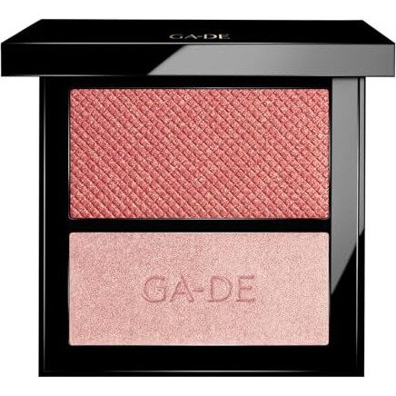 GA-DE Velveteen Blush and Shimmer Duet, 56 - Formulated with Micronized Pearls and Pigments for Sculpting Face and Dcollet - Paraben-Free - 0.26 oz