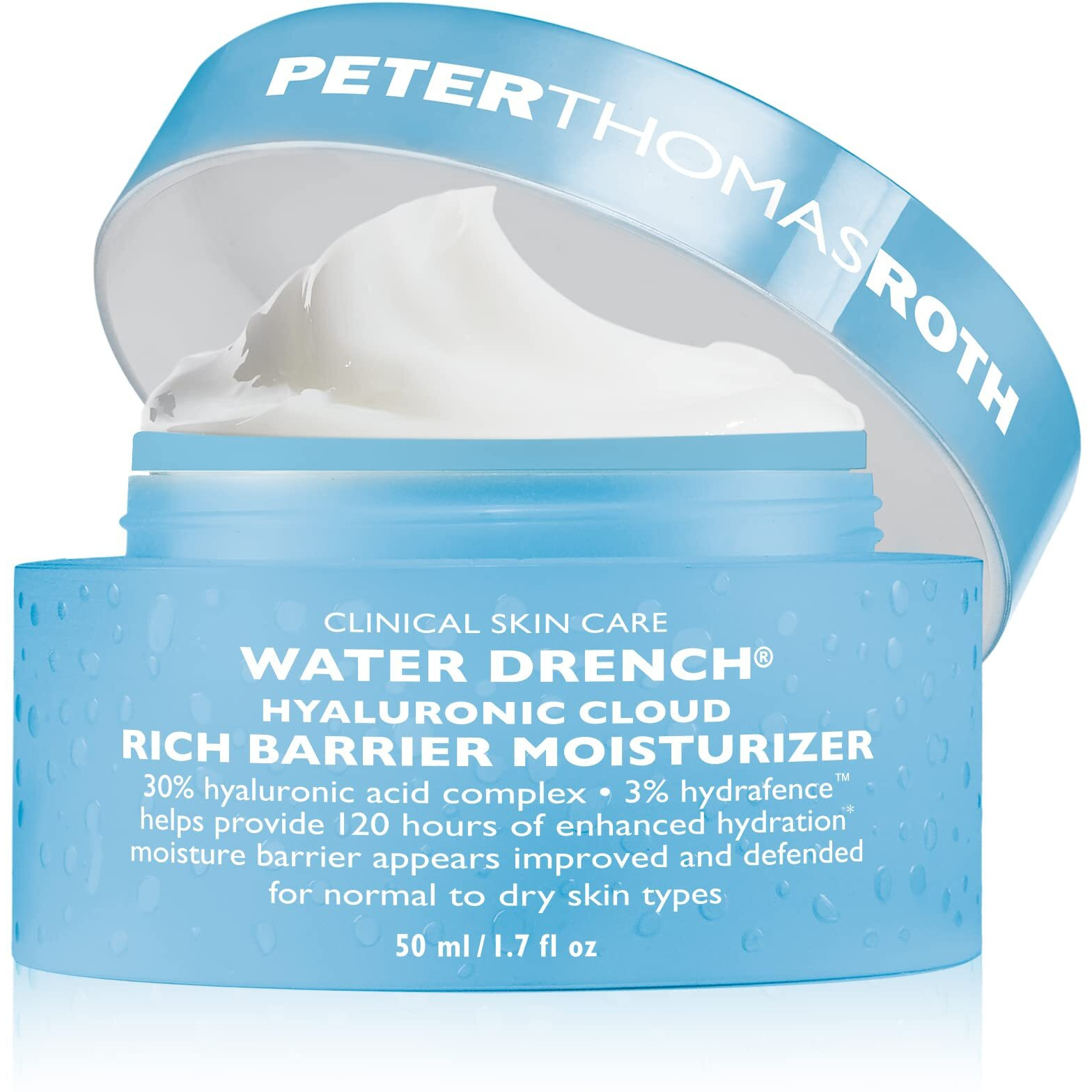 Peter Thomas Roth | Water Drench Hyaluronic Cloud Rich Barrier Moisturizer, Skin Barrier Cream, Hyaluronic Acid Moisturizer, Moisturizer For Dry Skin