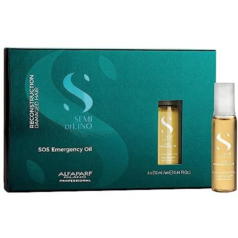 Alfaparf Milano Semi Di Lino Reconstruction Reparative SOS Emergency Oil - Hair Breakage Treatment for Strengthening, Smoothing & Repairing Damaged Hair - Hydrating Hair Oil - Vegan (6 Vials/2.64 oz)