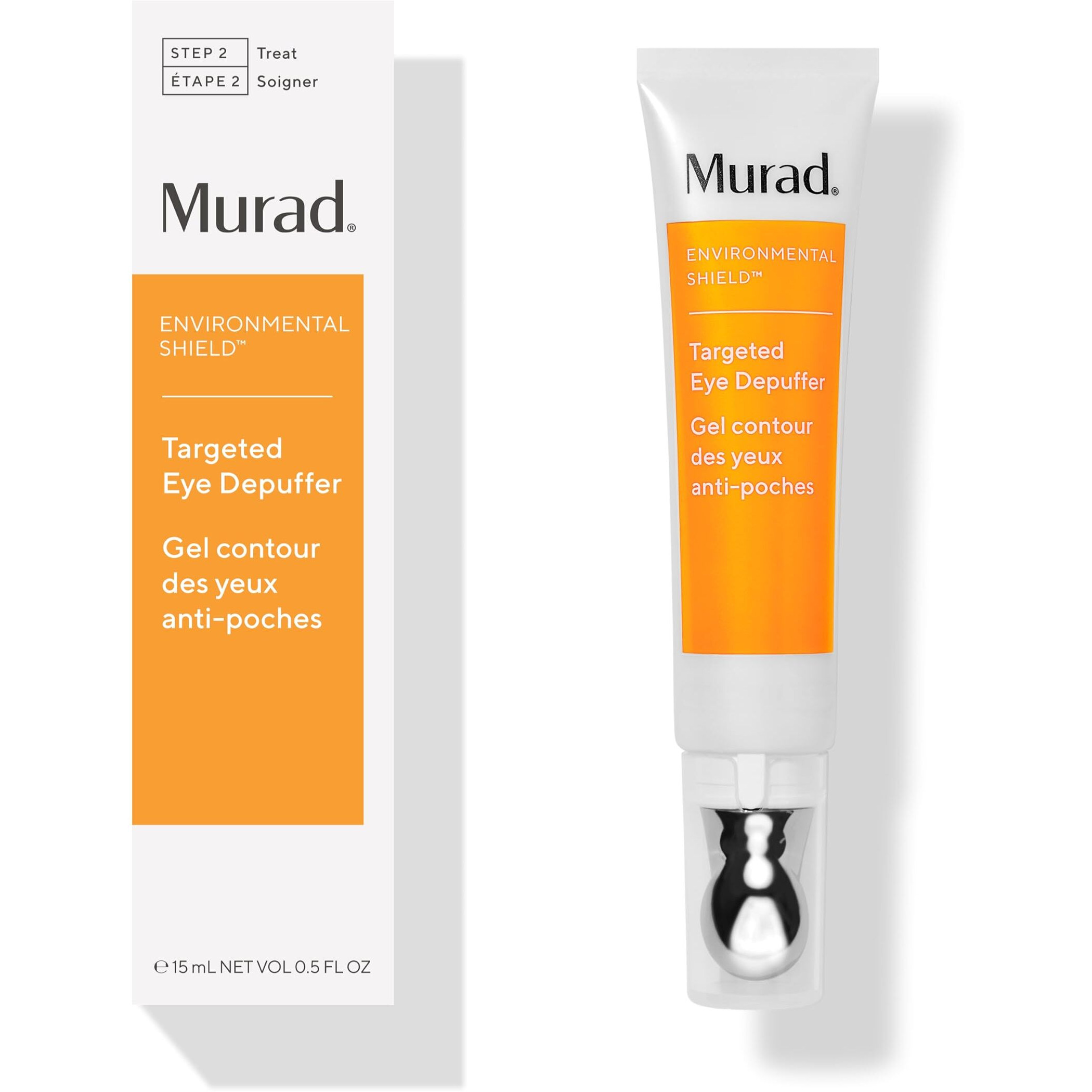 Murad Targeted Eye Depuffer - Anti-Aging Eye Cream, Formulated to Visibly Brighten, Depuff, and Firm Under-Eyes - Ginseng, Lily, and Caffeine Massage Away Puffiness and Under-Eye Bags - 0.5 FL OZ