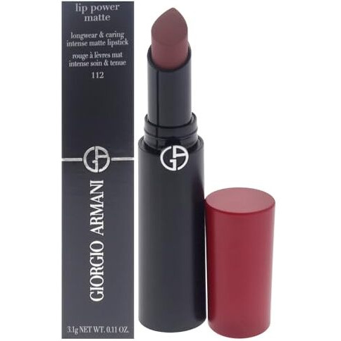 Giorgio Armani Lip Power Long-Lasting Matte Lipstick - 112 Stylish for Women - 0.11 oz Lipstick