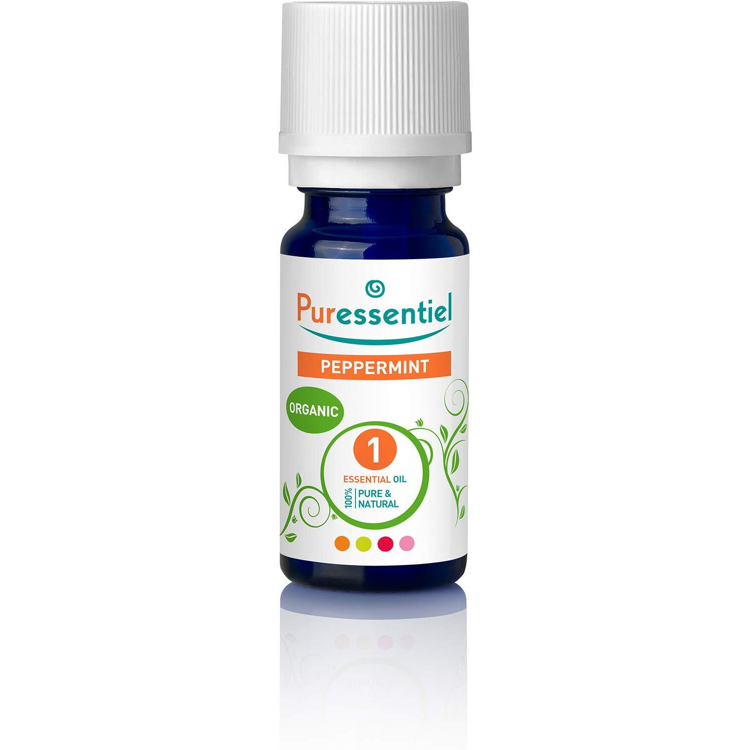 Puressentiel Organic Peppermint Essential Oil - 100% Pure And Natural - Minty, Fresh And Distinctive Fragrance - Cooling Effect Facilitates Digestion - Helps To Relieve Pain And Itching - 1 Oz