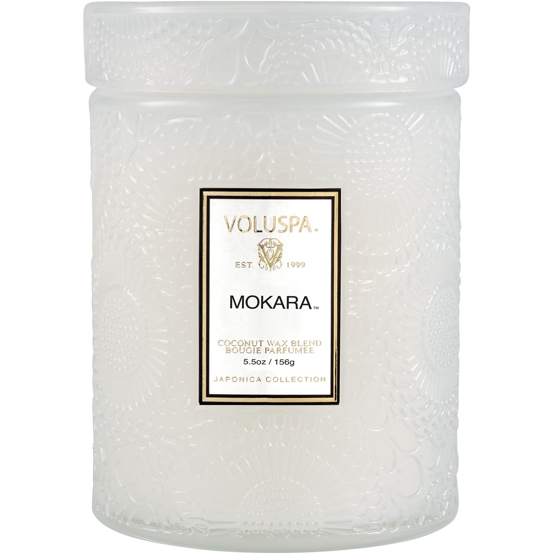 Voluspa Mokara, Small Candle Jar, 5.5 oz, 50 Hour Burn Time, All Natural Wicks and Coconut Wax for Clean Burning, Vegan, Poured in the USA