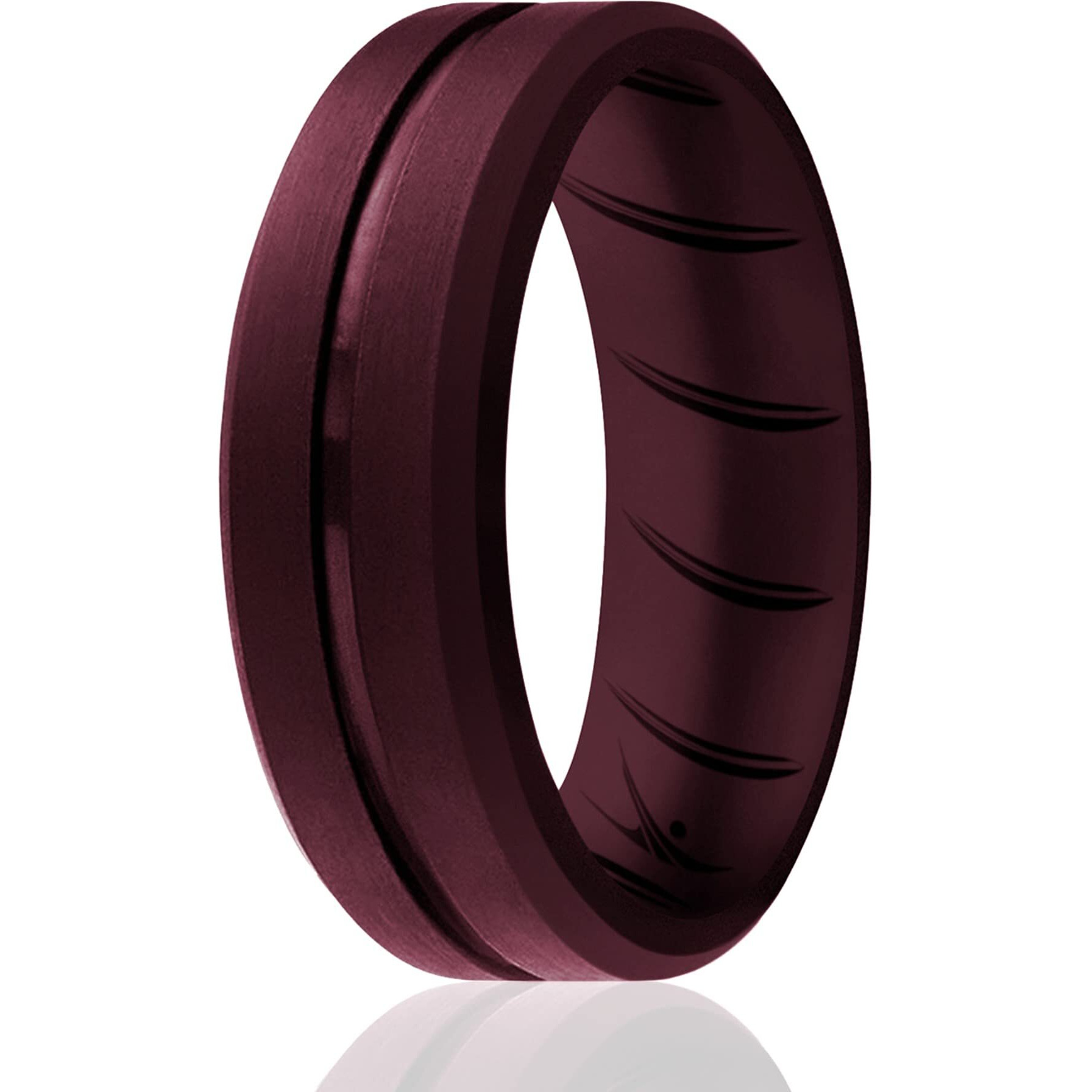 Silicone Ring For Men- Breathable Comfort Fit Engraved Middle Line