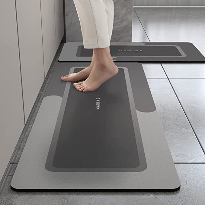 YOGIMOONI Kitchen Floor mat Water Absorption, Anti Slip and Kitchen Floor mats Water-Absorbing, Non-Slip, Dirt-Resistant Long Strips for Household