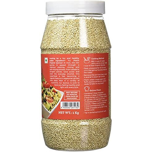 JIWA healthy by nature Organic Quinoa | High Protein White Quinoa| Cooks like Rice | Indian Origin | Certified Organic & Gluten Free | Superfood | 1 kg