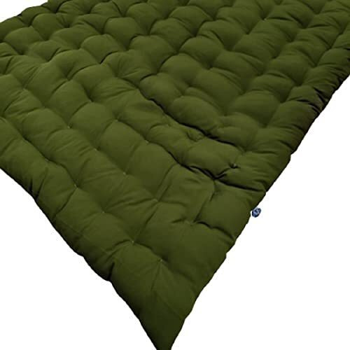 ATOOTFUSION Soft Cotton Solid Color Quilt|Foldable LightWeight Filled Single Firm Cotton Quilt Mattress|Gadda (Solid coloured, 1 Sleeping Capacity, 3 x 6 ft or 72 x 36 Inches)(Dark Green)