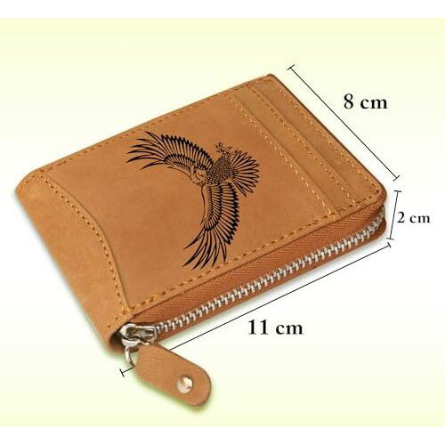 ABYS Genuine Leather RFID Protected Wallet for Men's | ATM Card Case | Money Purse | Card Holder with Zip Closure 13 Card Slots & 1 ID Slots(Tan-HJ)