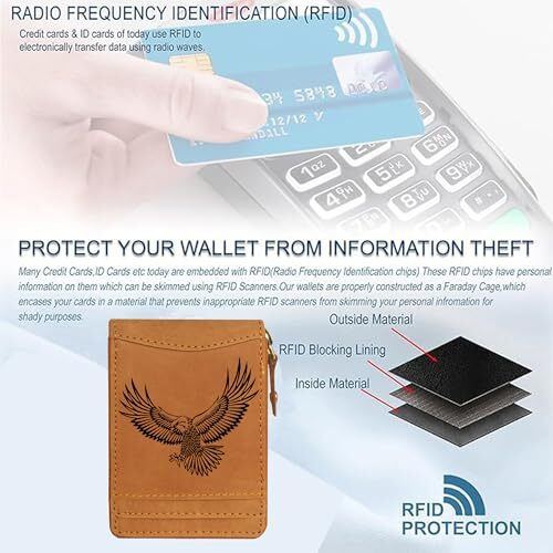 ABYS Genuine Leather RFID Protected Wallet for Men's | ATM Card Case | Money Purse | Card Holder with Zip Closure 13 Card Slots & 1 ID Slots(Tan-HJ)