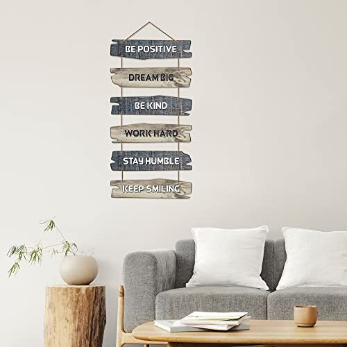 Artvibes Decorative Wall Hanging Wooden Art Decoration item for Living Room | Bedroom | Home Decor | Gifts | Quotes Decor Item | Wall Art For Hall | Mdf Wall Decoration,Set of 6(WH_3231NN)