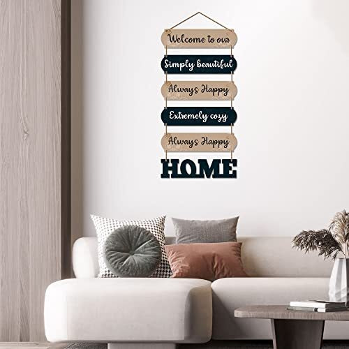 Artvibes Home Quote Decorative Wall Art MDF Wooden Wall Hanger for Living Room | Bedroom | Gifts | Home Decoration | Modern Decor Items | Artworks Wall Hangings Ornaments (WH_6609N), Set of 6