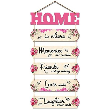 Artvibes Decorative Wall Art MDF Wooden Wall Hanger for Living Room | Bedroom | Gifts | Wall Hangings for Home Decoration | Modern Decor Items | Abstract Painting (WH_6602N), Set of 6