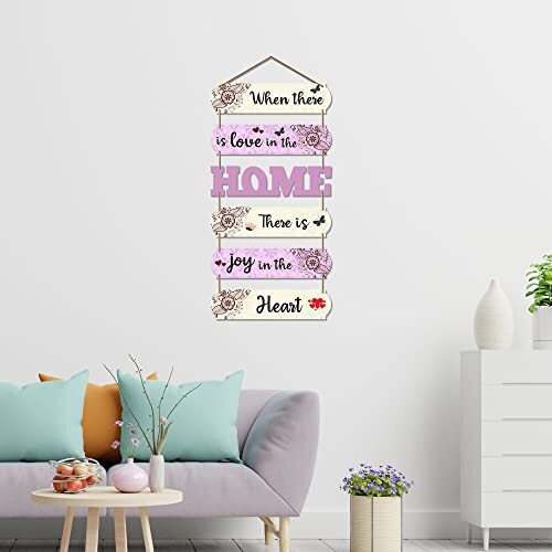 Artvibes Home Quote Decorative MDF Wooden Wall Hanging for Living Room | Bedroom | Gifts | Wall Hanger for Home Decoration | Modern Artwork Decor Items (WH_6606N), Set of 6