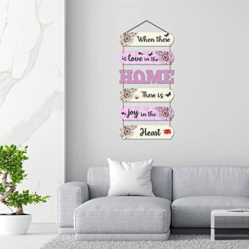 Artvibes Home Quote Decorative MDF Wooden Wall Hanging for Living Room | Bedroom | Gifts | Wall Hanger for Home Decoration | Modern Artwork Decor Items (WH_6606N), Set of 6