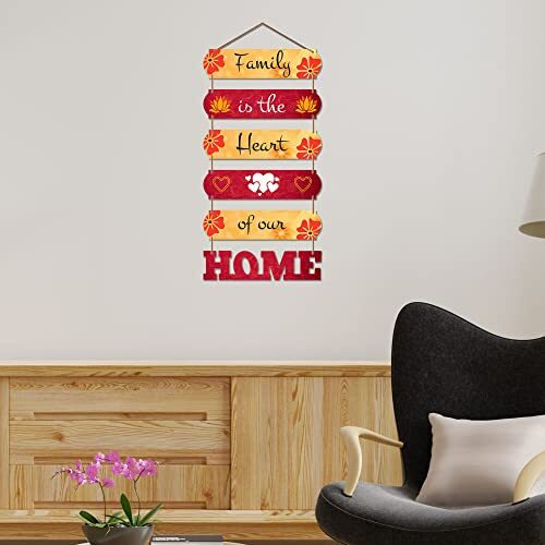 Artvibes Famlily Quote Decorative Wall Art Wooden Wall Hanger for Living Room | Bedroom | Gift | Wall Hangings for Home Decoration | Modern Decor Items | Artworks Art Piece (WH_6605N), Set of 6