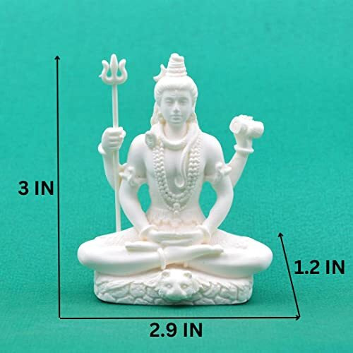 CraftVatika Shiv Shiva Murti Statue Idols Sculpture for Car Dashboard Pooja Temple Room Home Decoration & Festival Occasions Gifts (3 Inches Height, Resin) (SHRS114)