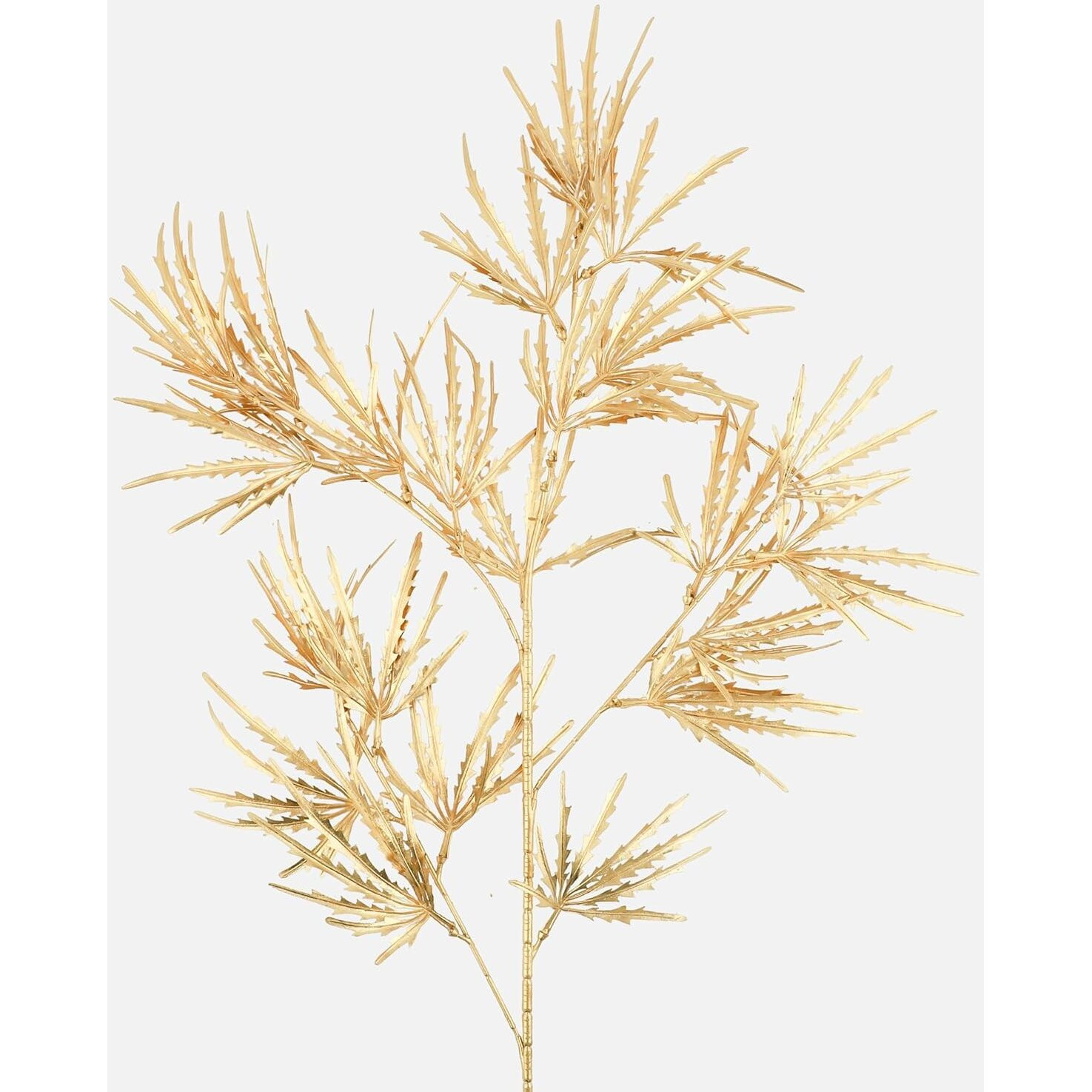 HOLLIO Artificial Flowers Artificial Flowers for Home Decor Golden Leaf Fake Flowers Sticks Bunch Decorative Items for Home Decoration, Living Room Decoration Plants (Without Vase Pot)