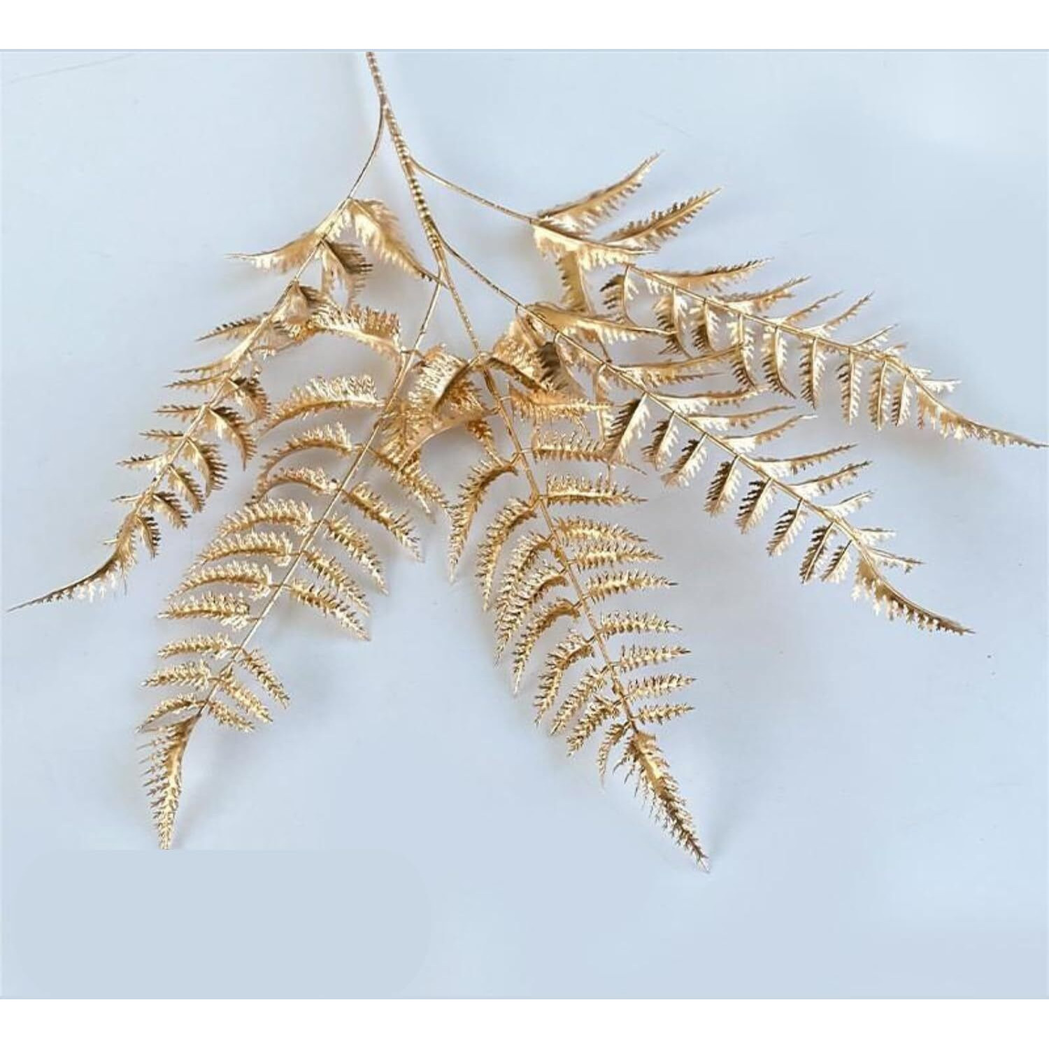 HOLLIO Artificial Flowers Artificial Flowers for Home Decor Golden Leaf Fake Flowers Sticks Bunch Decorative Items for Home Decoration, Living Room Decoration Plants (Without Vase Pot)