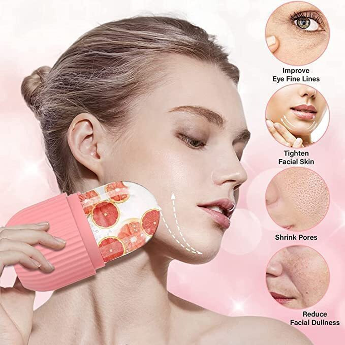 Xevin Ice Roller and 3D Massager Roller Set Facial Combo For Face Skin Eye Body Ice Cube Roller Anti-Aging facial brightning Manual Massagar Women Men Reusable (Ice Roller + 3D Roller)