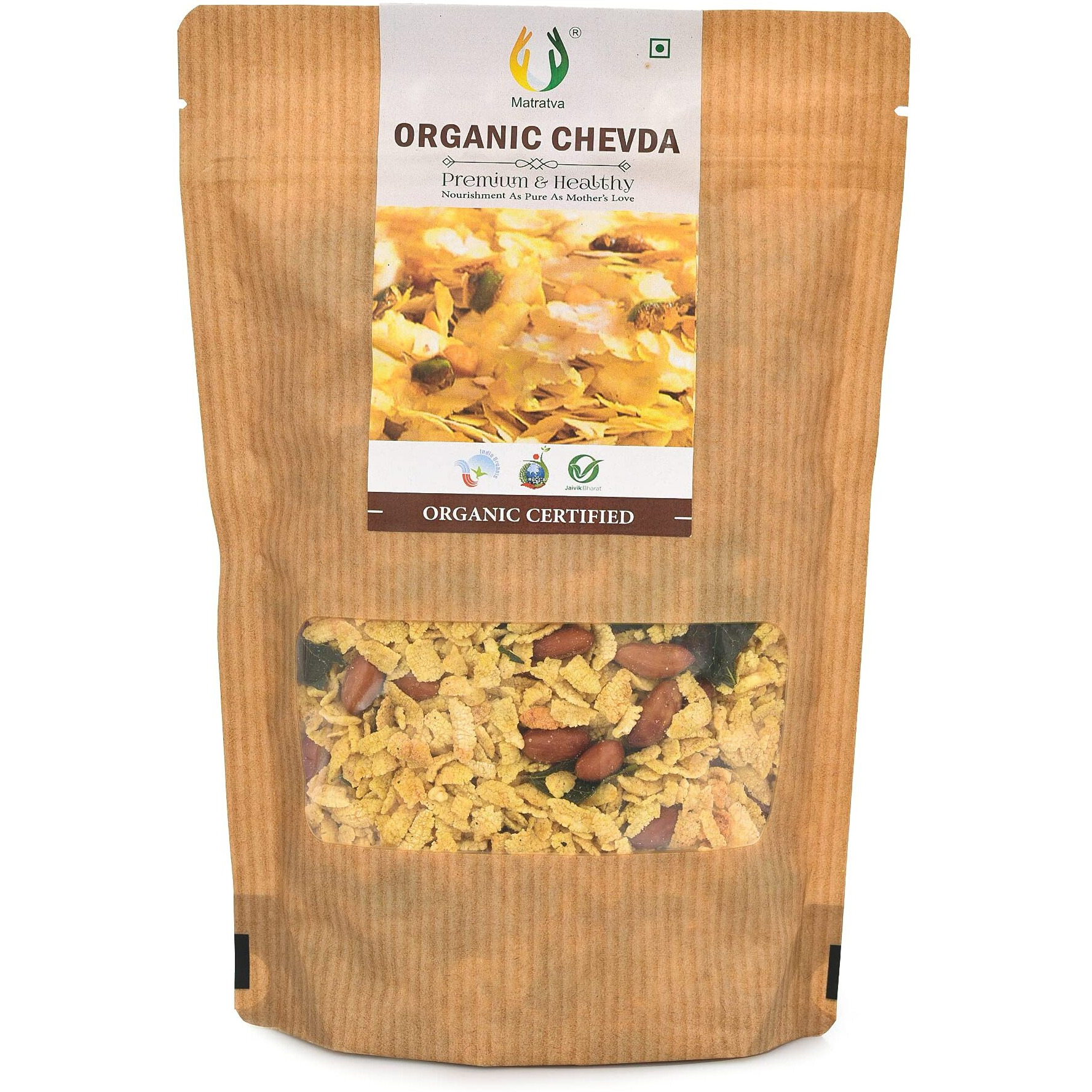 Matratva Organic Chivda Namkeen - 250 gm | Chiwda | Chevda | Organic Namkeen | Healthy Indian Snacks | Crispy & Fresh Snack | No Preservatives