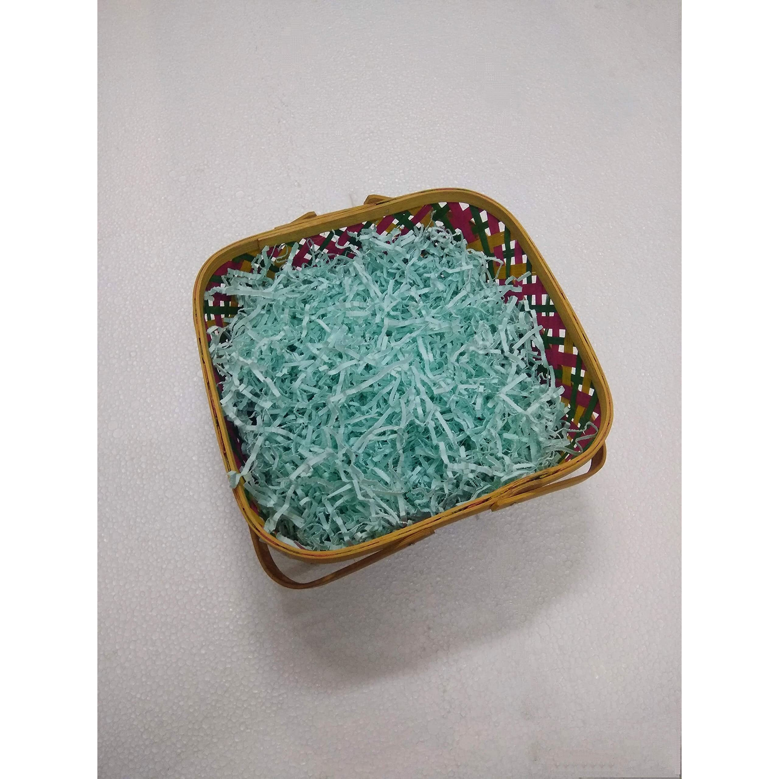 Huefiller Shredded Paper for Packaging | Used as Box Filler, Paper Filler, Paper Grass | Turquoise Blue (500 Grams)