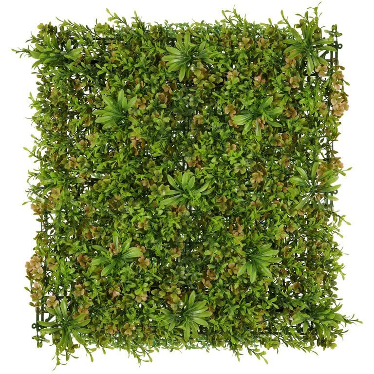 BeautifulWalls Artificial Wall Grass for Home Decoration (1 Pc) I Grass Mat for Wall I Vertical Garden Artificial Wall Plants (Green & Beige Design, 50cm X 50cm X 5cm, Pack of 1)