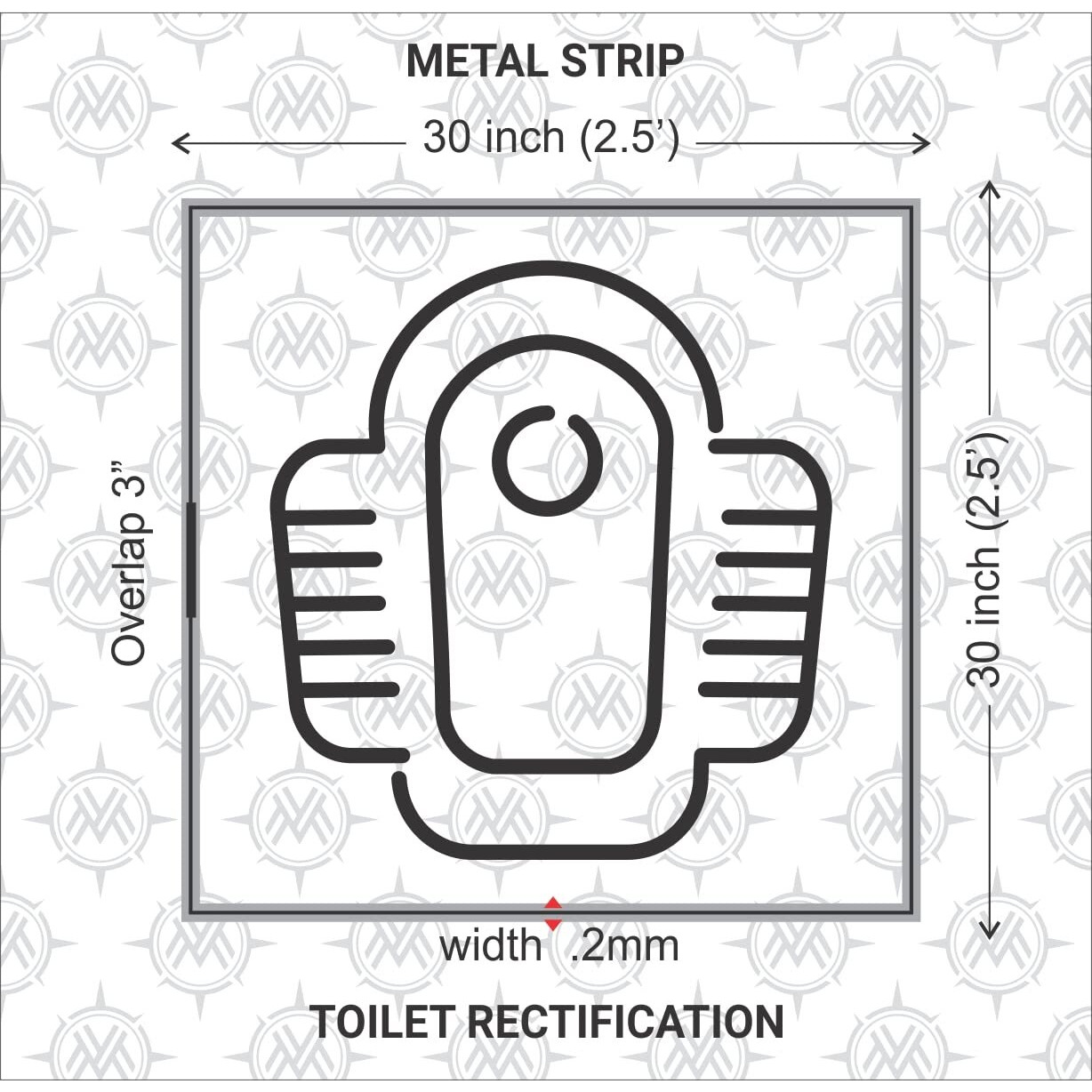 MODERNVASTU Remedies Metal Vastu Strips Size L 10.3 feet x W0.75 inch/18mm x Gauge 0.2 mm- (Entrance Toilet Correction and Zone Balancing) - Pack of 1 (Iron), Multicolor