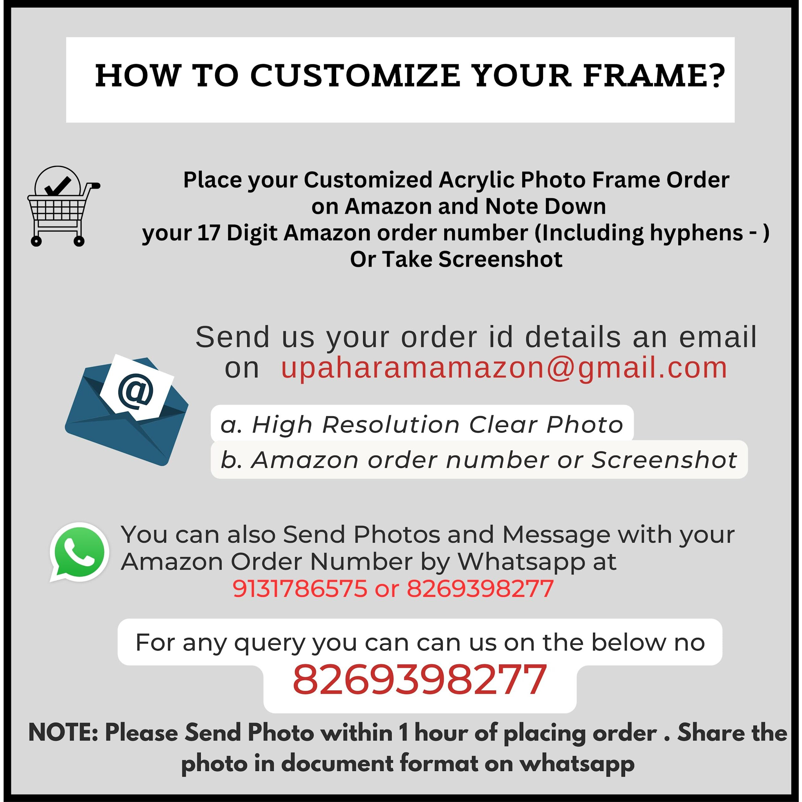 UPAHARAM Personalized/Customised HD Clarity Acrylic Wall Mount Frameless Picture Photo Frame - Customizable for Anniversary, Birthday, Special Moments - Unique Gift Idea (24x16 inches-Horizontal)