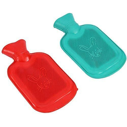 VHOI HOT WATER BOTTLE BAG Durable THICK Rubber WARM Relaxing Heat Cold Therapy Water Warm Bags FOR PAIN RELIEF (pack of 2) (Small Size) (350 ML)