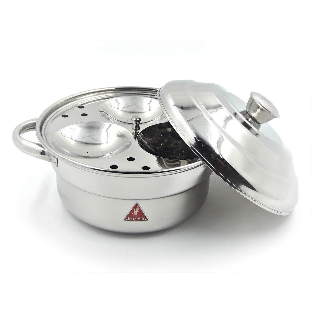 JEE ALTO Stainless Steel Compact Breakfast Idly Maker (6 Idly, Silver)