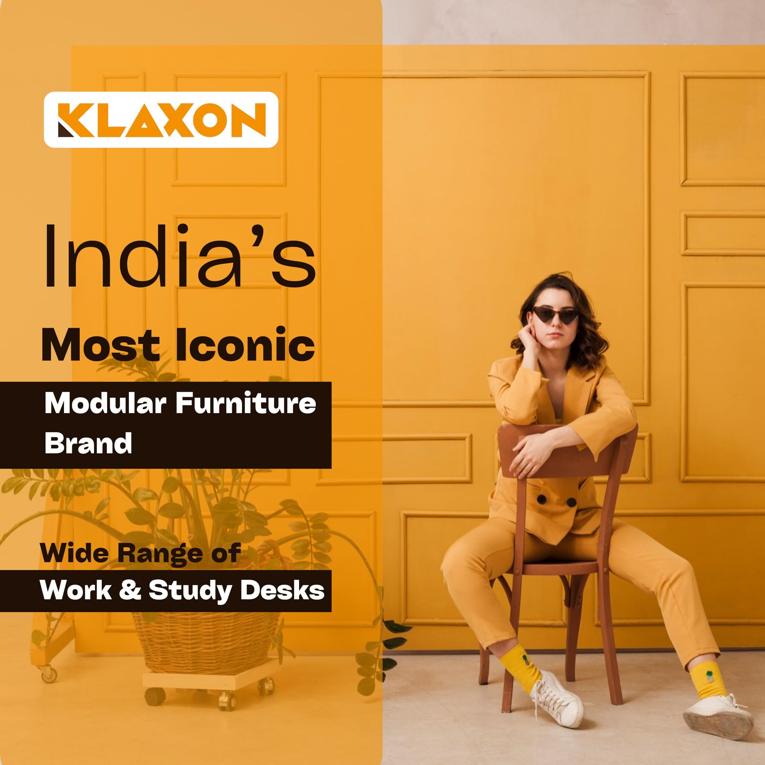 Klaxon l Shaped Study Table for Students and Adults/Computer Table for Home-Office/Computer Desk for Corner/Big Computer Table with Installation (Wood & Metal - Modern)