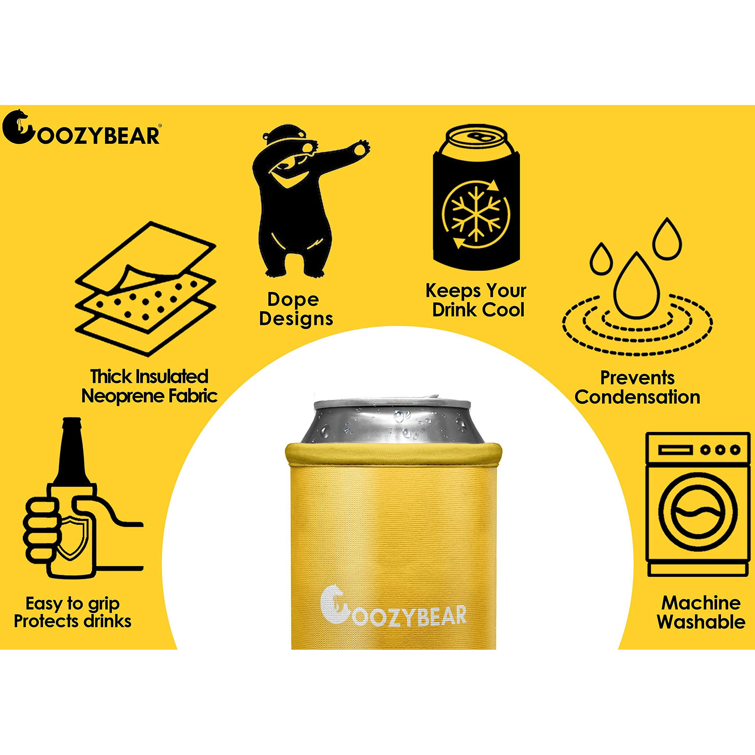 Coozybear 500ml Premium Can Coozy/650ml Bottle Sleeve, Drink Insulator,Can Cooler (Design 26)