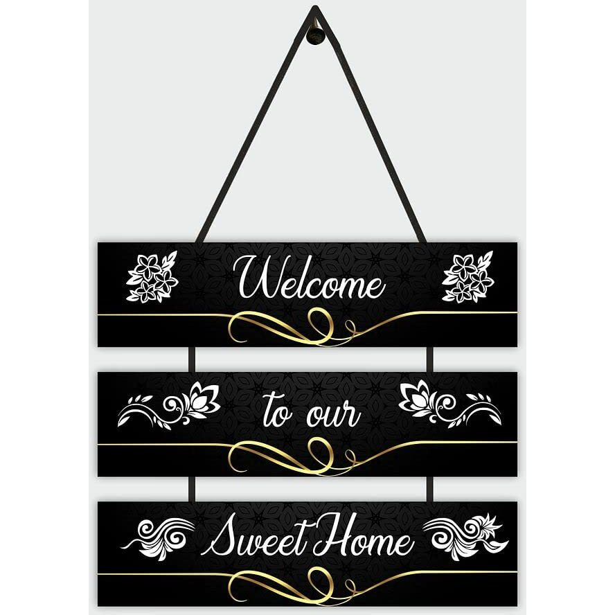 CVANU Beautiful Welcome Home Wooden Wall Hanging Sign Board A Dcor Item to Increse The Charm of Your Space/Size(10.5inchx10.5inch)/Multicolor/cv8